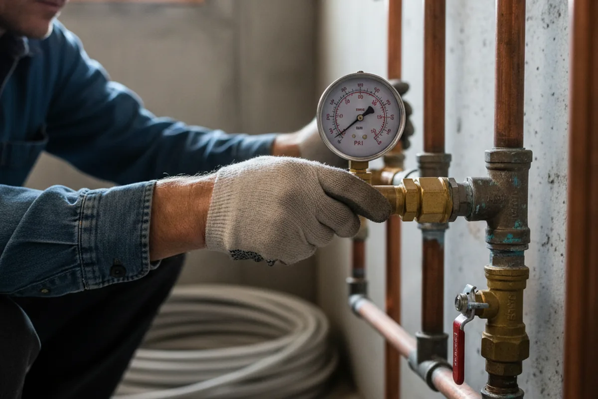 Pressure testing a repaired line during Water Line Repair in Fort Lupton